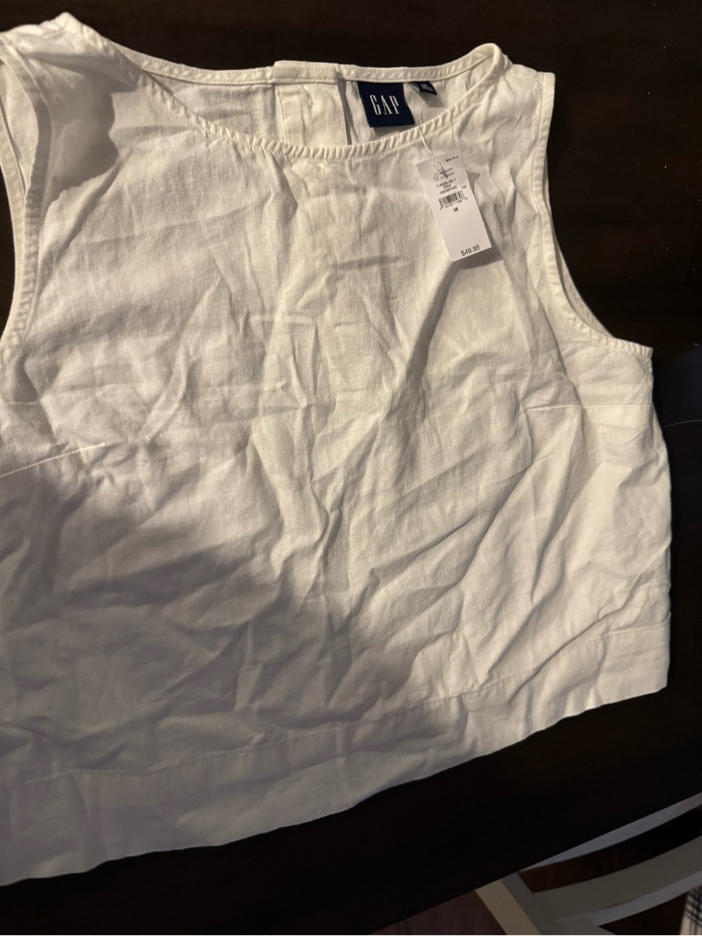 GAP White Sleeveless Crop Top